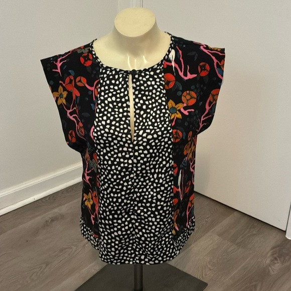 RACHEL Rachel Roy Spotted Floral Bird Top - Picture 1 of 5